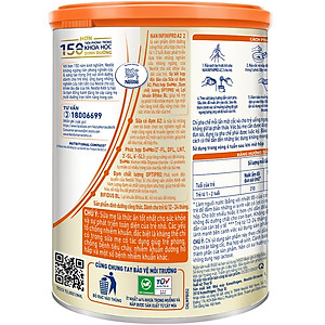 Sữa bột NAN INFINIPRO A2 2 với công thức đầu tiên chứa đạm A2, 6HMO & Lợi khuẩn kép nhập khẩu Thụy Sĩ - Hộp 800g (12 - 24 tháng)