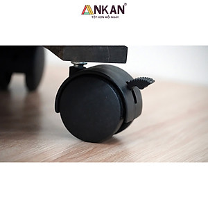 Đế Lót Chậu Cây Có Bánh Xe Thương Hiệu ANKAN, Đế Để Chậu Cây, Mặt Vuông Bằng Gỗ Tràm, Màu Đen Đường Kính 30 Cm, Tải Trọng 80kg - Hàng Xuất Khẩu