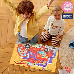 Đồ Chơi Xếp Hình Puzzle Level 4 Mideer - Kỳ lân Ngựa hồng - Giao thông - Khủng long (gồm 03 tranh 54 - 70 và 88 Mảnh Ghép)
