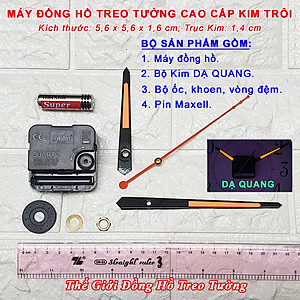 Máy Đồng Hồ Eastar Kim Trôi Độ Chính Xác Cao – Bộ Kim Đao thân Kim màu Đen có Dạ Quang màu Cam – Kèm theo Pin Maxell.