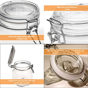 Hũ Thủy Tinh Nắp Cài Kín Hơi Fido Bormioli Rocco 149250M02321991 (3000ml)