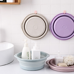 Thau nhựa gấp gọn đa năng12x35cm, giao màu ngẫu nhiên+ Tặng kèm thau gấp gọn đa năng 9x25cm - Hàng chính hãng (Giao màu ngẫu nhiên)