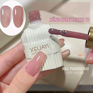 Sơn Gel Màu Thạch Hồng Nude XEIJAYI Số 17 Đậm Mướt Lót Base Làm Nail Siêu Đẹp, Lên Móng Chuẩn Màu Có Chiều Sâu Tôn Da Cần Dùng Đèn Hơ