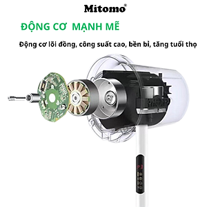 Quạt Cây Đứng Mitomo FCE-60 có điều khiển từ xa, hẹn giờ hàng chính hãng