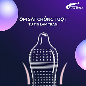 [Hộp 10 cái] Bao cao su Shell Giant Entering - Gân nổi, bi tăng 3cm