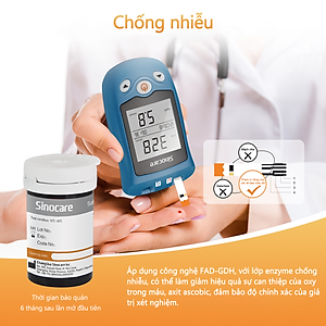 50 Que Thử Axid Uric  ( Bệnh Gút) Dùng Cho Máy Safe AQ UG Sinocare  kèm 50 Kim Chích máu