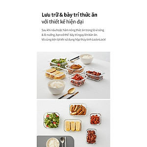 Hộp bảo quản thủy tinh LocknLock BLANC - Hộp chữ nhật