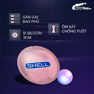 [Hộp 10 cái] Bao cao su Shell Giant Entering - Gân nổi, bi tăng 3cm