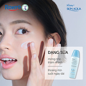 Kem chống nắng vật lý Skin Aqua kiềm dầu, dạng sữa dùng hàng ngày Sunplay Skin Aqua Mineral Defense Oil Clear Milk SPF50+ PA++++ 25g