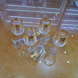 Bộ ly vang pha lê cao cấp mạ vàng 1299, thương hiệu RONA, xuất xứ Slovakia - Hàng chính hãng