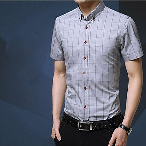 Áo Sơ Mi Nam Ngắn Tay Phối Caro Mẫu XR01 Thời Trang Cao Cấp PONIVA Chất Kate Mềm Mịn Tạo Cảm Giác Thoải Mái Khi Mặc