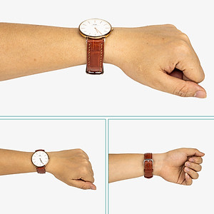 Dây đồng hồ nam da cá sấu đốt tre Bụi Leather D103 - Hàng khâu tay thủ công cao cấp - Bảo hành 12 tháng