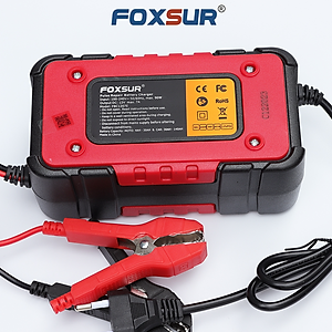 ạc bình ắc quy Foxsur 7A 12V(4Ah - 140Ah)sạc cho cả pin LiFePO4 tự ngắt khử sunfat chống ngược cực chống chập