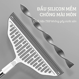 Cây chà sàn nhà tắm , Chổi quét sàn gạt nước ma thuật Silicon DAMAS Magic S1 - Quét nhà tắm , toilet , cửa kính - Lưỡi chổi silicon mềm mại không gây xước sàn, đầu chổi quay 180 độ dễ dàng di chuyển tới mọi góc khuất