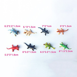 Bộ Mô Hình Nhựa Đồ Chơi 8 con Bò Sát Tắc Kè Thằn Lằn PB14