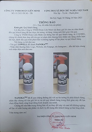 Tẩy ố kính, cặn canxi, ố vảy cá Nanoka Pro Clean 550ml - Technology of USA