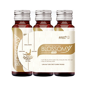 Nước uống collagen tổ yến giúp đẹp da, tăng cường sức khỏe Blossomy Premium lốc 3 chai x 50ml