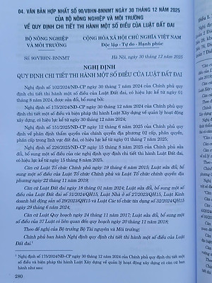 Sách Luật Đất Đai sửa đổi, bổ sung năm 2025 và Các Văn Bản Hướng Dẫn Thi Hành - V2661TP