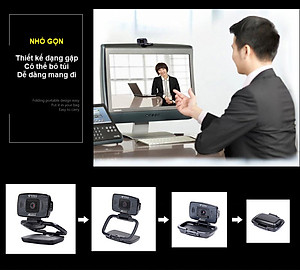 ROGTZ - Webcam học Online cho máy tính AEBell BL-U22W Độ phân giải HD 720P Micro thu âm đa hướng Quay 360 độ Trục xoay linh hoạt Chỉnh sáng thông minh Cáp dài 1,5m USB 2.0  Tương thích nhiều HĐH Dễ cài đặt Dễ sử dụng - Hàng Chính Hãng