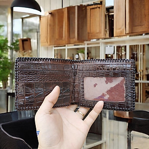 Ví Nam Da Cá Sấu 2 Mặt [Gù Cá Sấu Nguyên Con Rất Đẹp] Thiết Kế Dáng Ngang Dễ Sử Dụng