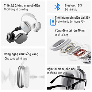 Headphone tai nghe bluetooth không dây chụp tai Rockspace O5 có mic hàng chính hãng BH 1 năm