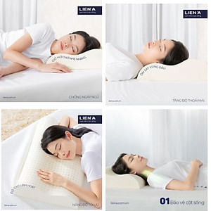 Gối Nằm Cao Su Thiên Nhiên Liên Á Contour- Chống đau mỏi vai gáy, hỗ trợ giấc ngủ, chống ngáy-100% cao su thiên nhiên