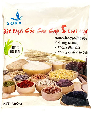 Sora Bột ngũ cốc cao cấp nguyên chất 5 loại hạt 300g