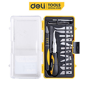 Bộ Dao Điêu Khắc. Chạm, Trổ, Tách Ghép 16 Chi Tiết Deli Cao Cấp Chính Hãng - Đa Năng, Sử Dụng Cho Nhiều Mục Đích DL-DP1