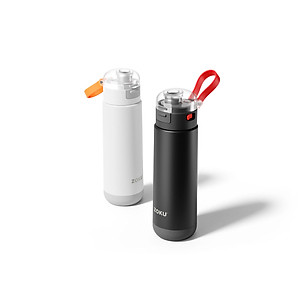 Bình Nước Thể Thao Zoku Nắp Bật 500ml - Đen/Trắng