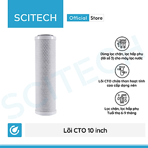 Lõi lọc nước số 3 CTO 10 inch dùng trong máy lọc nước RO, bộ lọc thô - Hàng chính hãng