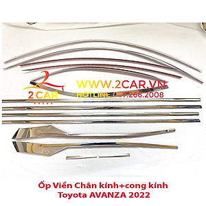 Nẹp viền chân kính, cong kính xe TOYOTA AVANZA 2022 2023 chất liệu inox 304 sáng bóng