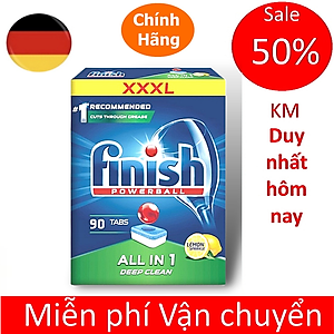 Viên rửa bát Finish All in one 90 viên hương chanh