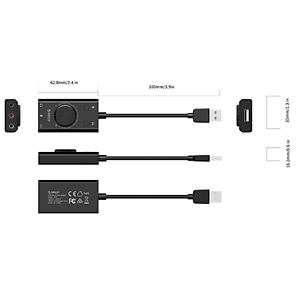 Bộ Chuyển Đổi Card Âm Thanh USB 2.0 ORICO-SC2-BK-BP  Sang Mic + Loa - Hàng chính hãng