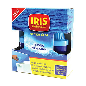 Combo 2 chai sáp thơm Iris thả bồn cầu Khử mùi diệt khuẩn & Thơm mát - Sử dụng được 1200 lần xả