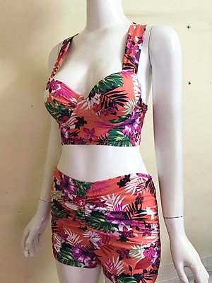 Đồ Bơi Đồ Tắm Biển Bikini 2 Mảnh Quần Cạp Cao