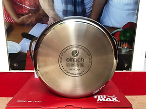Bộ Nồi Chảo Inox 304 3 Lớp Đáy Liền Cao Cấp Elmich Trimax El3742 - 4 Chiếc Size 18cm, 20cm, 26cm và Chảo 26cm
