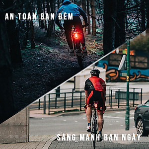 Đèn đuôi xe đạp xanh đỏ cảnh sát COB 120lumens chống nước IPX4 sạc điện FGY306 Mai Lee