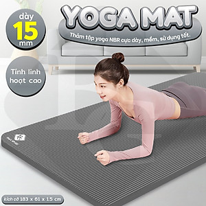 BG Thảm tập Yoga,GYM chuyên dụng dày 15mm NBR nguyên khối, độ đài hồi tốt, chống lún, Chống trơn trượt, độ bám cao, ngăn ngừa hôi và ẩm mốc (hàng nhập khẩu)