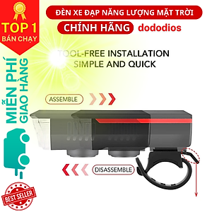 Bộ Đèn Xe Đạp dododios Và Còi Năng Lượng Mặt Trời USB Có Thể Sạc Lại 4 Chế Độ Đèn Pha Xe Đạp - Hàng Chính Hãng dododios
