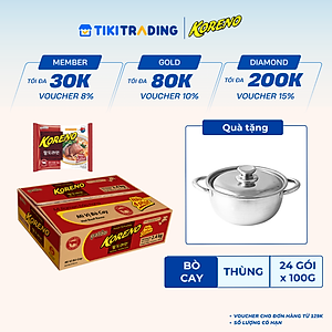 Thùng 24 Gói Mì vị Bò cay Koreno 100g