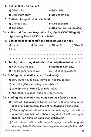 Sách 35 Bộ Đề Văn - Tiếng Việt Lớp 2 - Tự Luận & Trắc Nghiệm (Tái Bản)