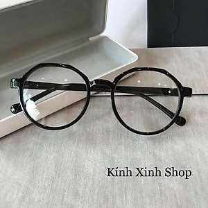 Kính Giả Cận, Gọng Kính Giả Cận Nam Nữ Mắt Tròn Gọng Nhựa Dẻo Không Độ Chống Tia Bức Xạ Uv, Chống Ánh Sáng Xanh