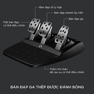 Bộ vô lăng & bàn đạp chơi game đua xe Logitech G923 - Phản hồi lực TRUEFORCE, tay cầm bọc da cao cấp, tương thích PS5, PS4, PC, Mac - Hàng Chính Hãng