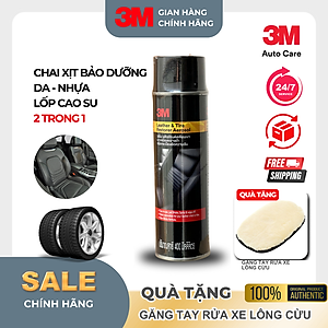 Dung Dịch Dưỡng Da nhựa nội thất Và Vỏ ( Lốp)  Xe 3M 39041A, 400ml, 6 Chai / Thùng