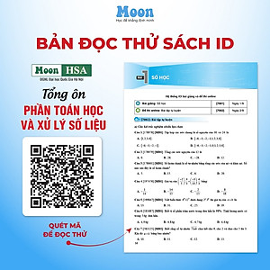 Sách ôn thi đánh giá năng lực Hà Nội HSA 2025 - Tổng ôn phần toán học và xử lý số liệu Moonbook