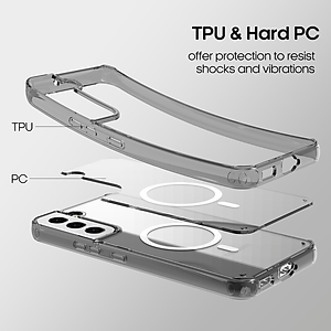 Ốp lưng sạc Maqsafe cho Samsung Galaxy S23 / Galaxy S23 Ultra / Galaxy S23 Plus / S23+ hiệu HOTCASE Maqsafe Magetic Case silicon chống sốc siêu mỏng 1.5mm, độ trong tuyệt đối, chống trầy xước, chống ố vàng, tản nhiệt tốt - hàng nhập khẩu