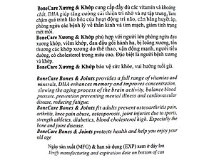 Sữa bột Bonecare dưỡng chất cho xương và khớp dành cho người từ 30 tuổi trở lên phòng ngừa đau xương khớp, viêm khớp, đặc biệt là người bệnh xương và khớp
