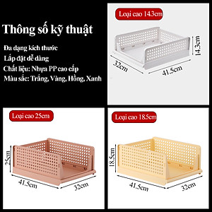 Kệ Xếp Chia Ngăn Kéo Tủ Quần Áo KUNBE Đựng Đồ Đa Năng Gấp Gọn Thông Minh
