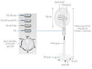 Quạt Đứng Toshiba F-LSA10(K)VN (50W) - Hàng Chính Hãng