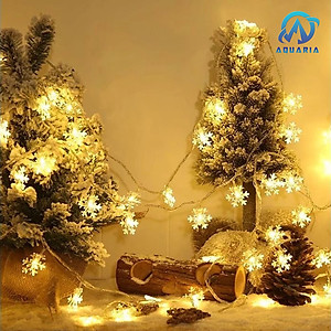 Dây Đèn LED Hoa Tuyết Trang Trí 3m 16 Bông Tuyết Cắm Điện
